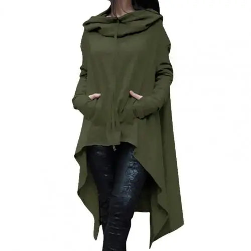 Autumn Long Hoodie Solid Color Hooded Elegant Sweatshirt  Vetement Femme Hoodies Women Casual Wear Streetwear