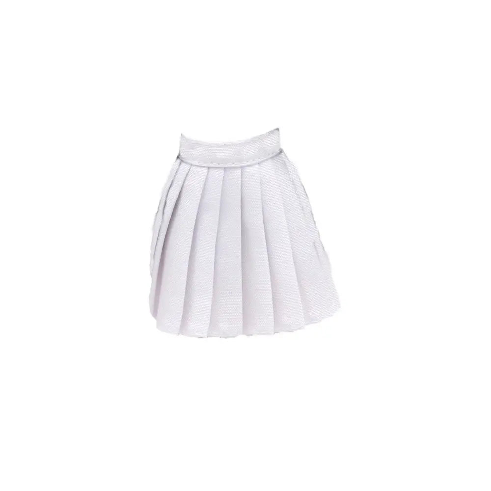 30CM Doll Clothes Fashion Puff Sleeve Tops Short T-shirt Plaid Pleated Skirt For 1/6 Bjd Dolls Accessories Dress Up Doll Gift