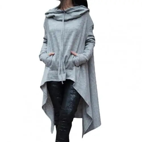 Autumn Long Hoodie Solid Color Hooded Elegant Sweatshirt  Vetement Femme Hoodies Women Casual Wear Streetwear