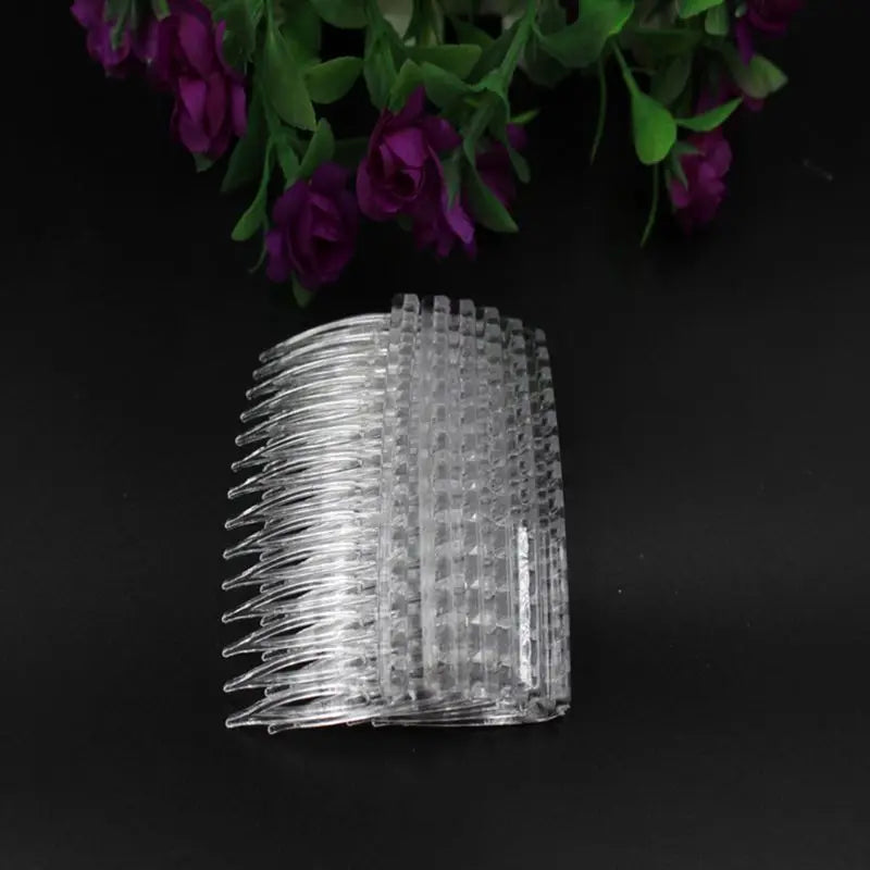 7x5cm 15 Teeth Fancy DIY Plastic Hair Clip Comb Women Bridal Wedding Veil Holder Transparent Beauty Styling Tool