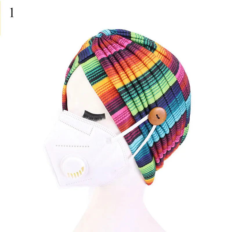 2021 Muslim Cotton Turban Hat With Button Hijab Bonner Head Wrap For Women Indian African Twist Hijab Caps Turbante Mujer