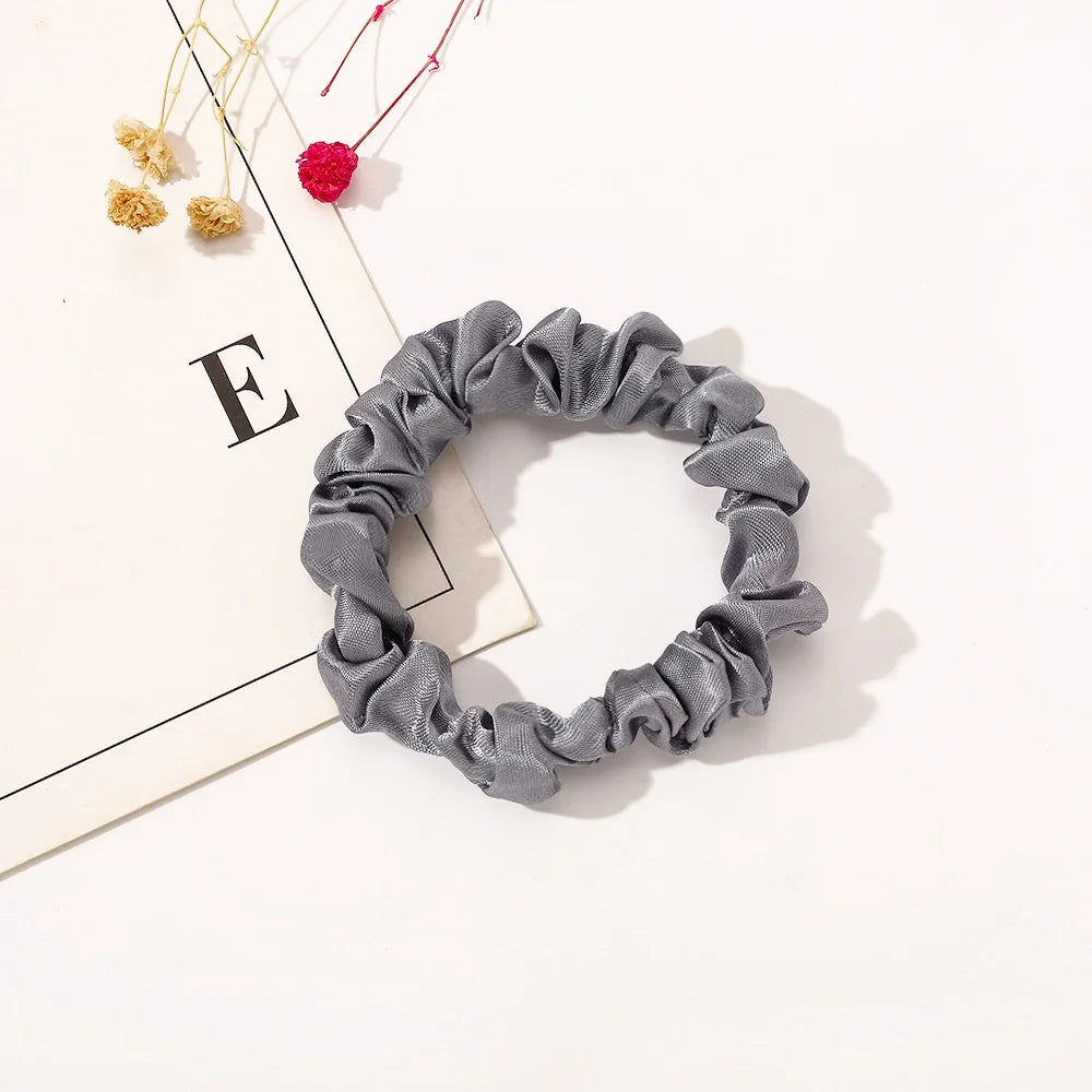 1PC Silk Satin Scrunchies Women Solid Color Hair Rope Elegant Ponytail Holder Rubber Band Elastic Hairband Hair Accessories
