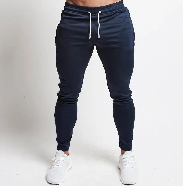 Men Long Pants Pencil Pant Casual Elastic Waist Lace Up Simple Slim Fit Splice Regular Autumn Winter 2024 Straight Trousers