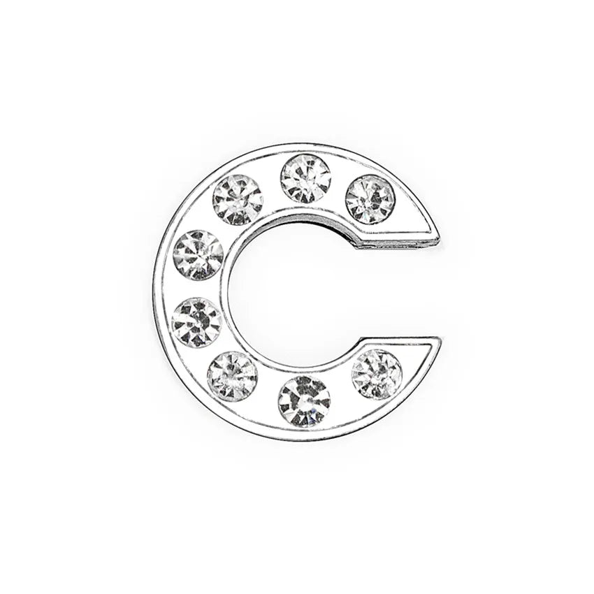 1pcs 8mm Slide Letters Charms Alphabet A-Z Alloy Rhinestone Fit DIY Wristband Bracelet Pet Collar Jewelry Making Women Kids Gift