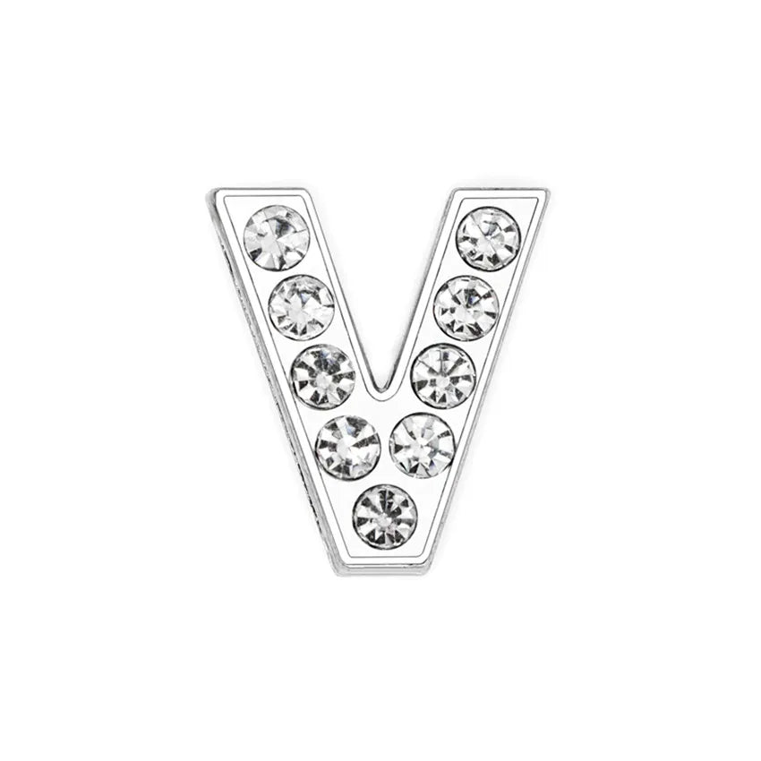 1pcs 8mm Slide Letters Charms Alphabet A-Z Alloy Rhinestone Fit DIY Wristband Bracelet Pet Collar Jewelry Making Women Kids Gift
