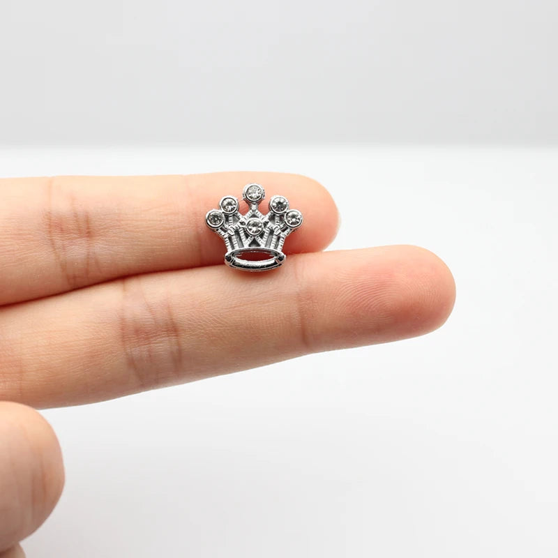 1pcs 8mm Slide Letters Charms Alphabet A-Z Alloy Rhinestone Fit DIY Wristband Bracelet Pet Collar Jewelry Making Women Kids Gift