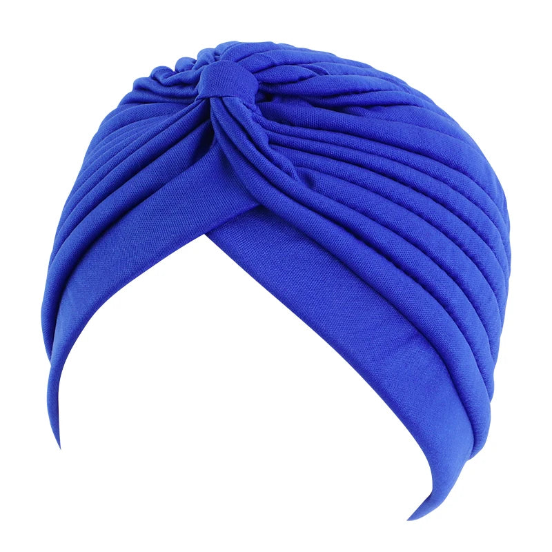 New Knotted Ruffle Turban Ladies Soft Headscarf Casual Streetwear Female Muslim Hijab Indian Hats Cancer Chemo Cap Turbante