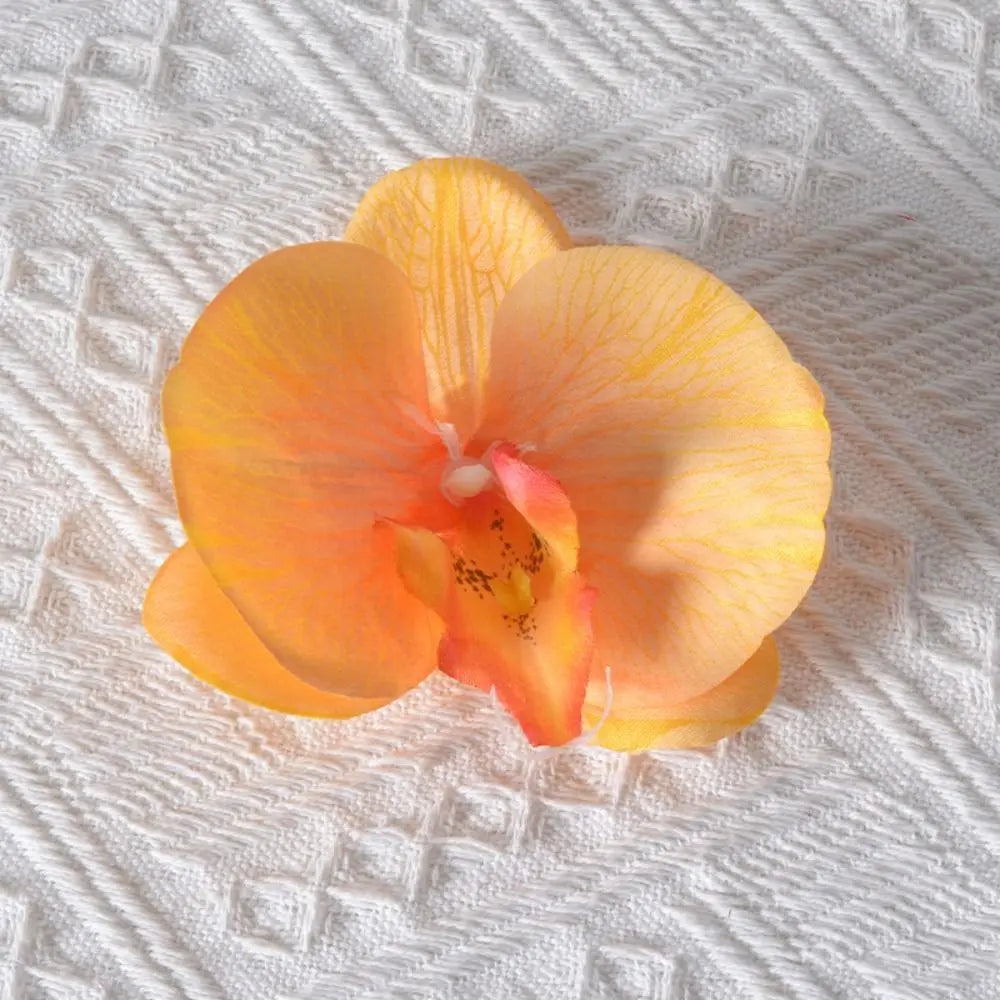 Cute Cloth Flower Hair Clip Pearl Korean Style Orchid Flower Hairpin Female Hair Accessories Duckbill Clip Girl Hair Clip Summer