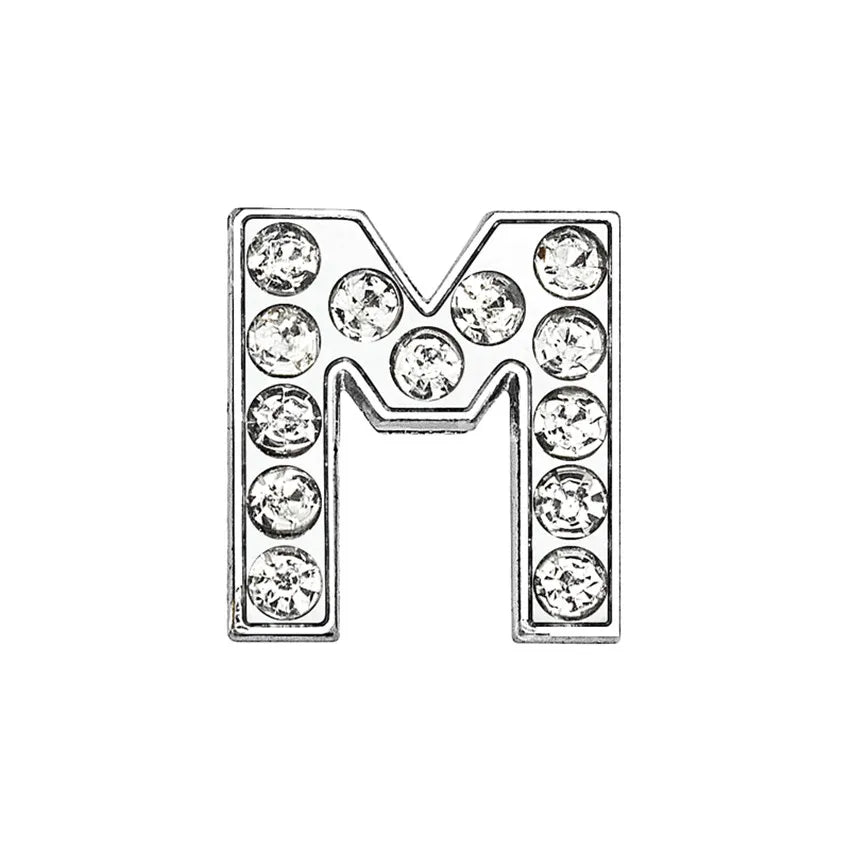 1pcs 8mm Slide Letters Charms Alphabet A-Z Alloy Rhinestone Fit DIY Wristband Bracelet Pet Collar Jewelry Making Women Kids Gift