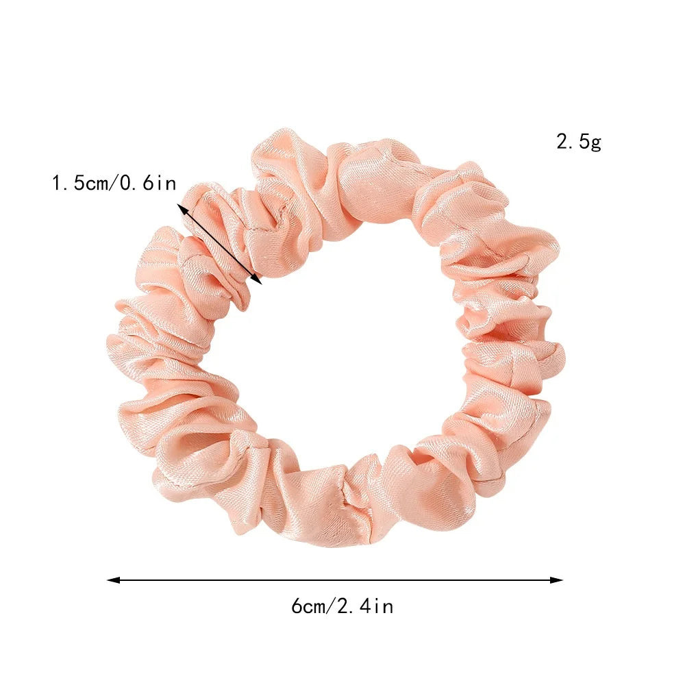1PC Silk Satin Scrunchies Women Solid Color Hair Rope Elegant Ponytail Holder Rubber Band Elastic Hairband Hair Accessories