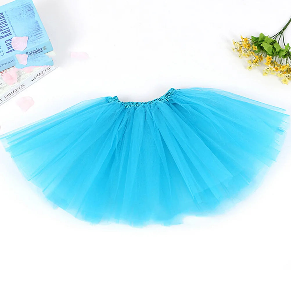 1Pc Kids Baby Girls Chiffon Dance Tutu Skirt For Girls Multi-Layers Tulle Toddler Pettiskirt Children Chiffon Skirt length 30cm