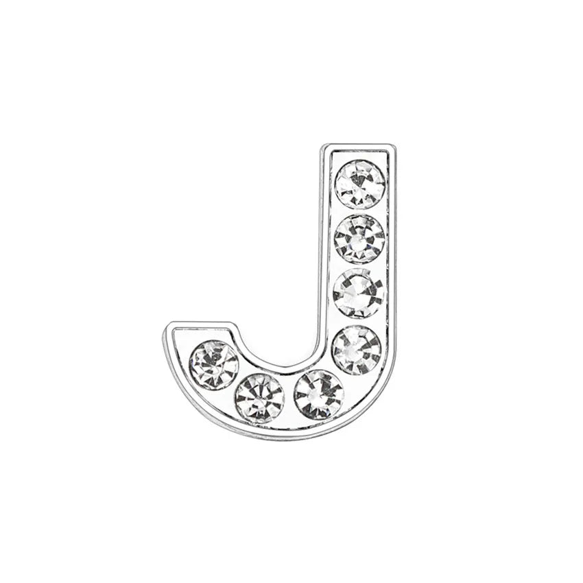 1pcs 8mm Slide Letters Charms Alphabet A-Z Alloy Rhinestone Fit DIY Wristband Bracelet Pet Collar Jewelry Making Women Kids Gift