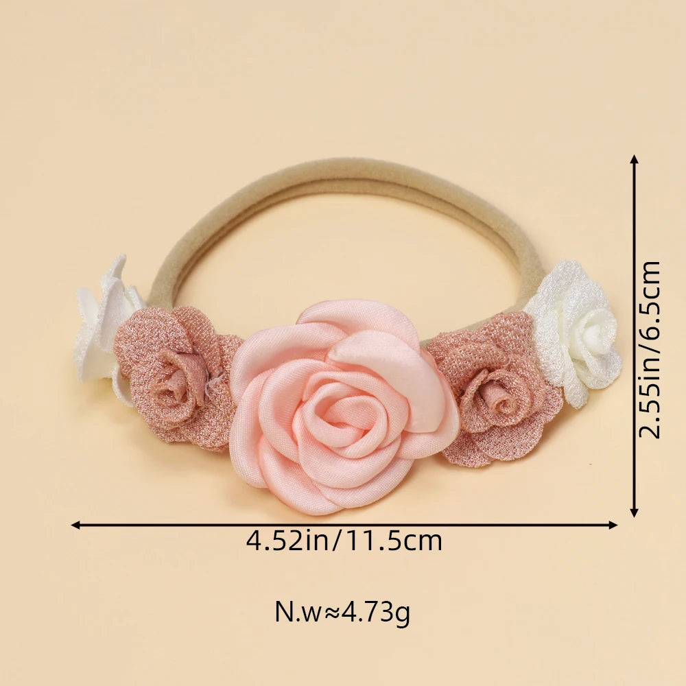 Cute Flower Baby Girl Headband Elastic Nylon Hair Band for Newborn Toddler Headwear Soft Kids Turban Baby Hair Accessories Girls