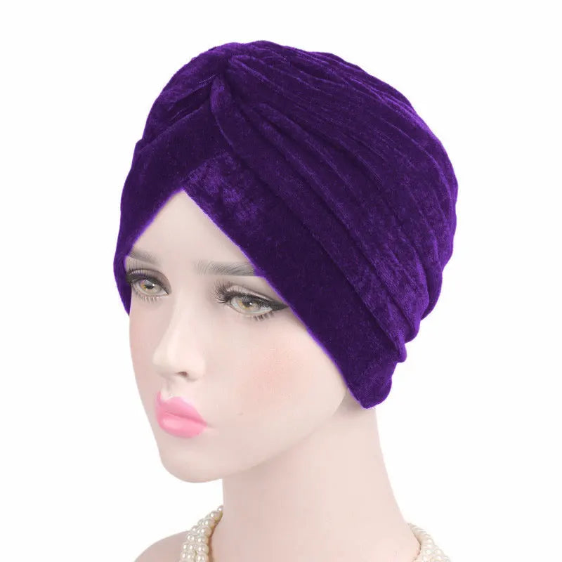2021 Muslim Cotton Turban Hat With Button Hijab Bonner Head Wrap For Women Indian African Twist Hijab Caps Turbante Mujer