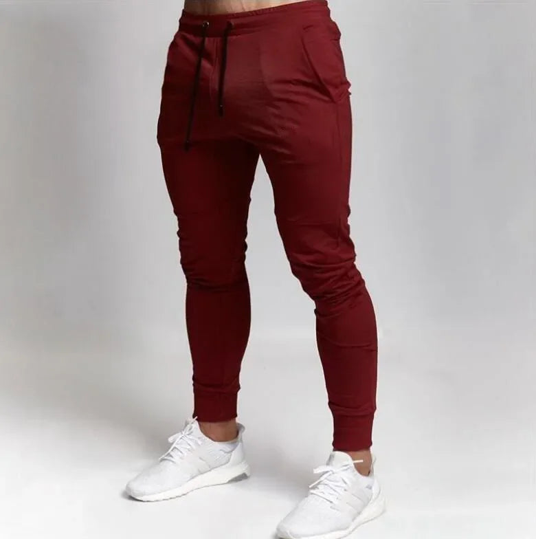 Men Long Pants Pencil Pant Casual Elastic Waist Lace Up Simple Slim Fit Splice Regular Autumn Winter 2024 Straight Trousers