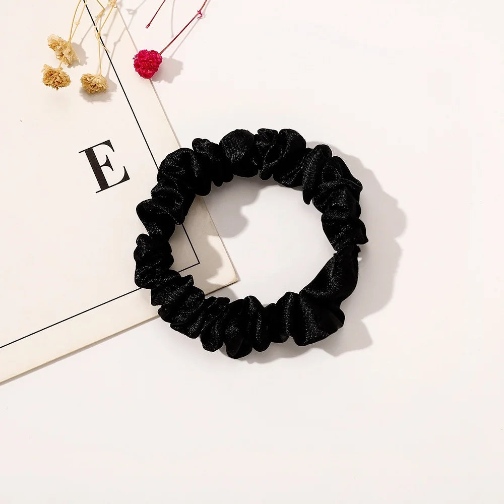 1PC Silk Satin Scrunchies Women Solid Color Hair Rope Elegant Ponytail Holder Rubber Band Elastic Hairband Hair Accessories