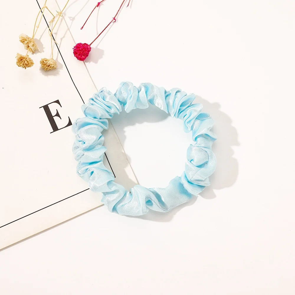 1PC Silk Satin Scrunchies Women Solid Color Hair Rope Elegant Ponytail Holder Rubber Band Elastic Hairband Hair Accessories