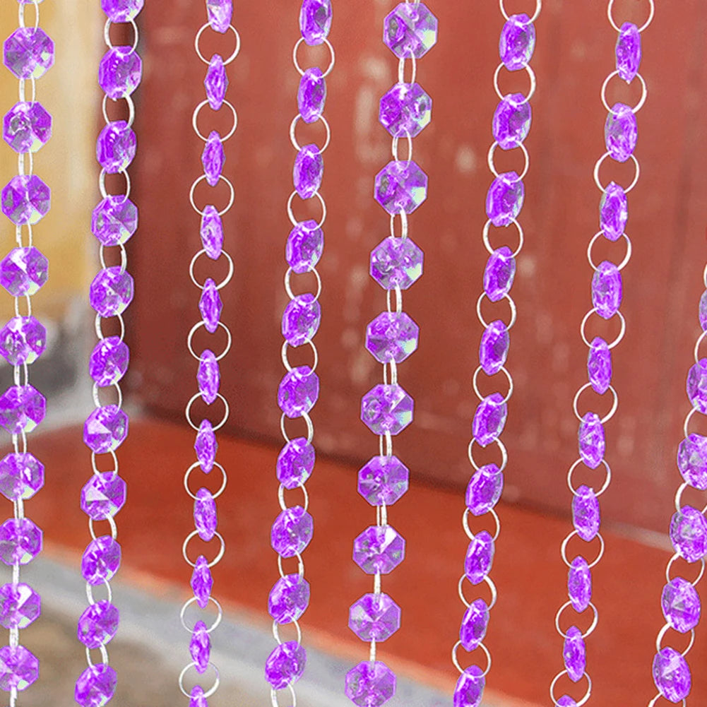 1m Home Crystal Clear Acrylic Bead Garland Chandelier Curtain Pendant Hanging Wedding Decoration Party Festive Supplies Decor