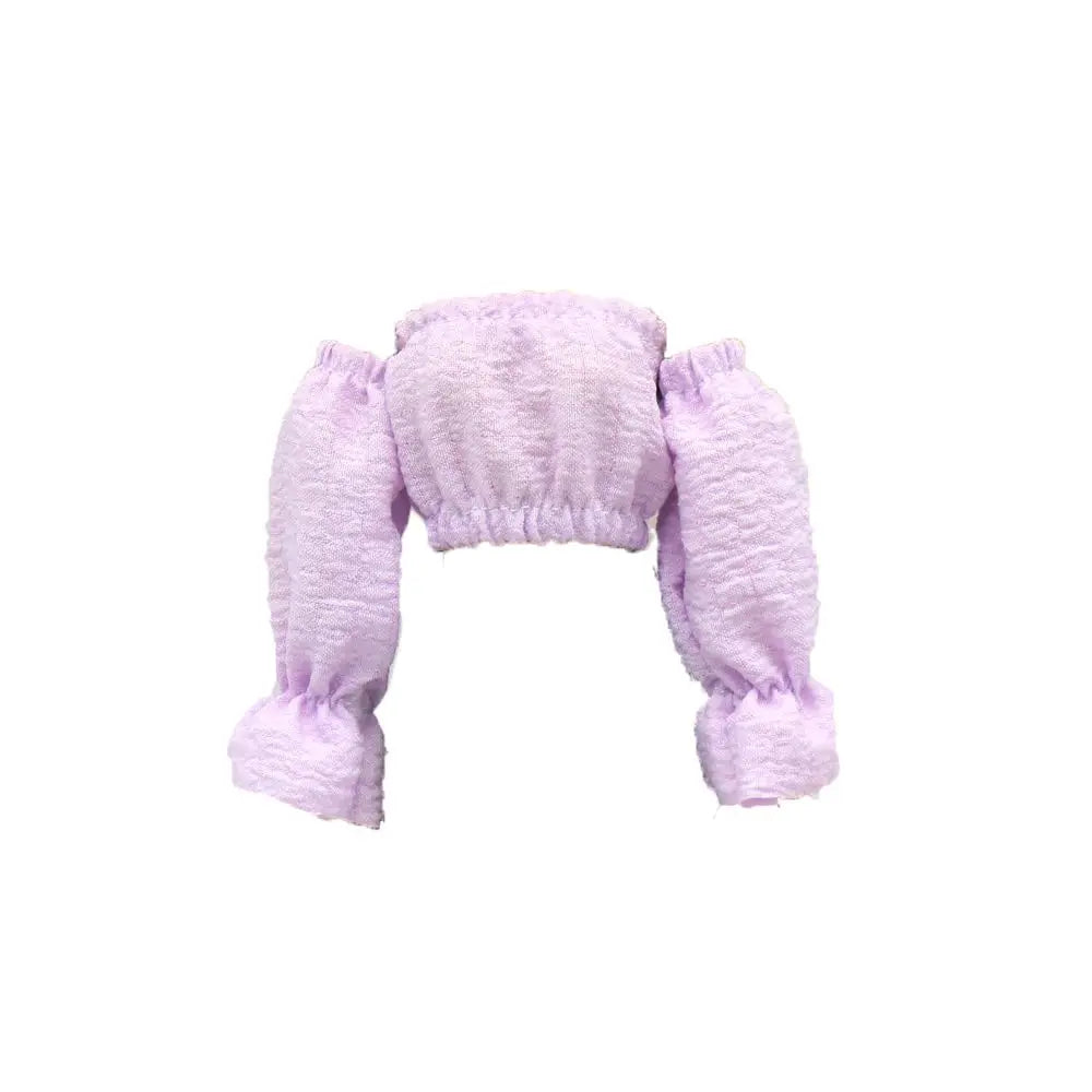 30CM Doll Clothes Fashion Puff Sleeve Tops Short T-shirt Plaid Pleated Skirt For 1/6 Bjd Dolls Accessories Dress Up Doll Gift