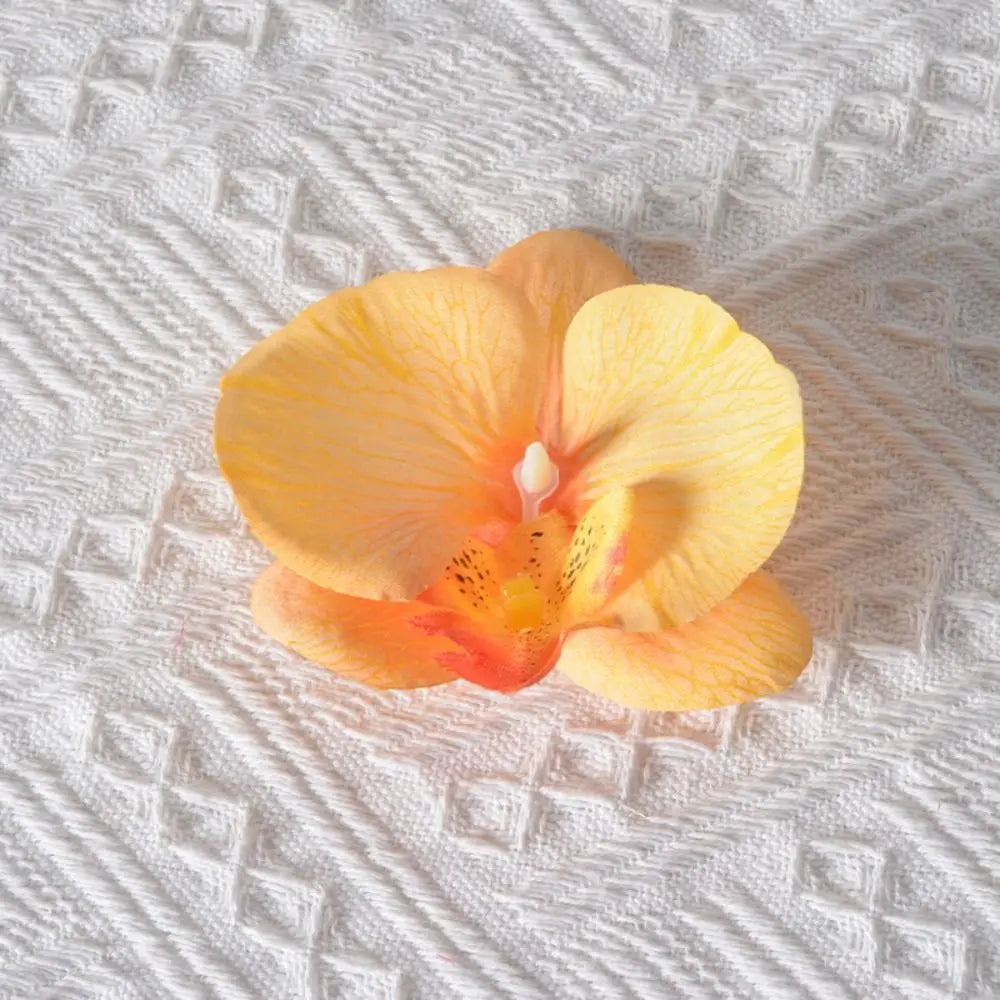 Cute Cloth Flower Hair Clip Pearl Korean Style Orchid Flower Hairpin Female Hair Accessories Duckbill Clip Girl Hair Clip Summer