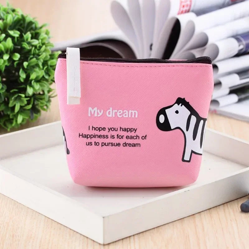 Cartoon Print Mini Portable Bags Fashion Coin Purse Card Holder Wallet Key Pouch Make up Cartoon Bag Kawaii Girls Cute Wallet