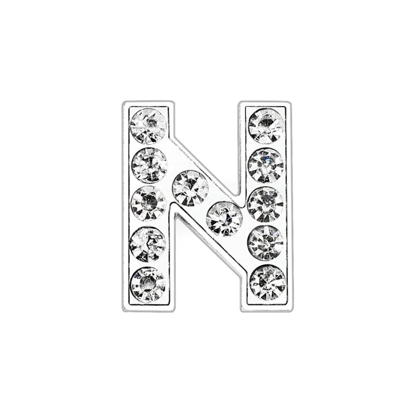 1pcs 8mm Slide Letters Charms Alphabet A-Z Alloy Rhinestone Fit DIY Wristband Bracelet Pet Collar Jewelry Making Women Kids Gift
