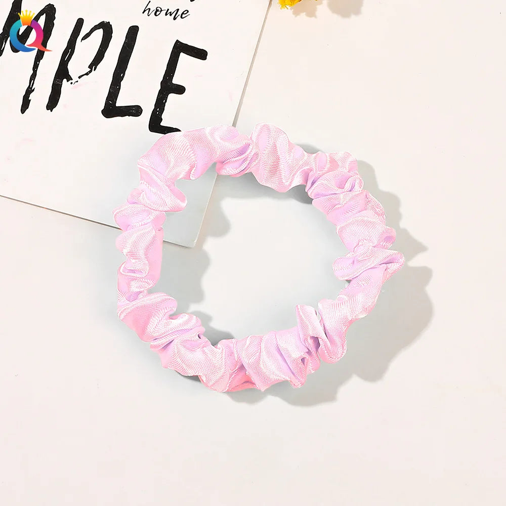 1PC Silk Satin Scrunchies Women Solid Color Hair Rope Elegant Ponytail Holder Rubber Band Elastic Hairband Hair Accessories