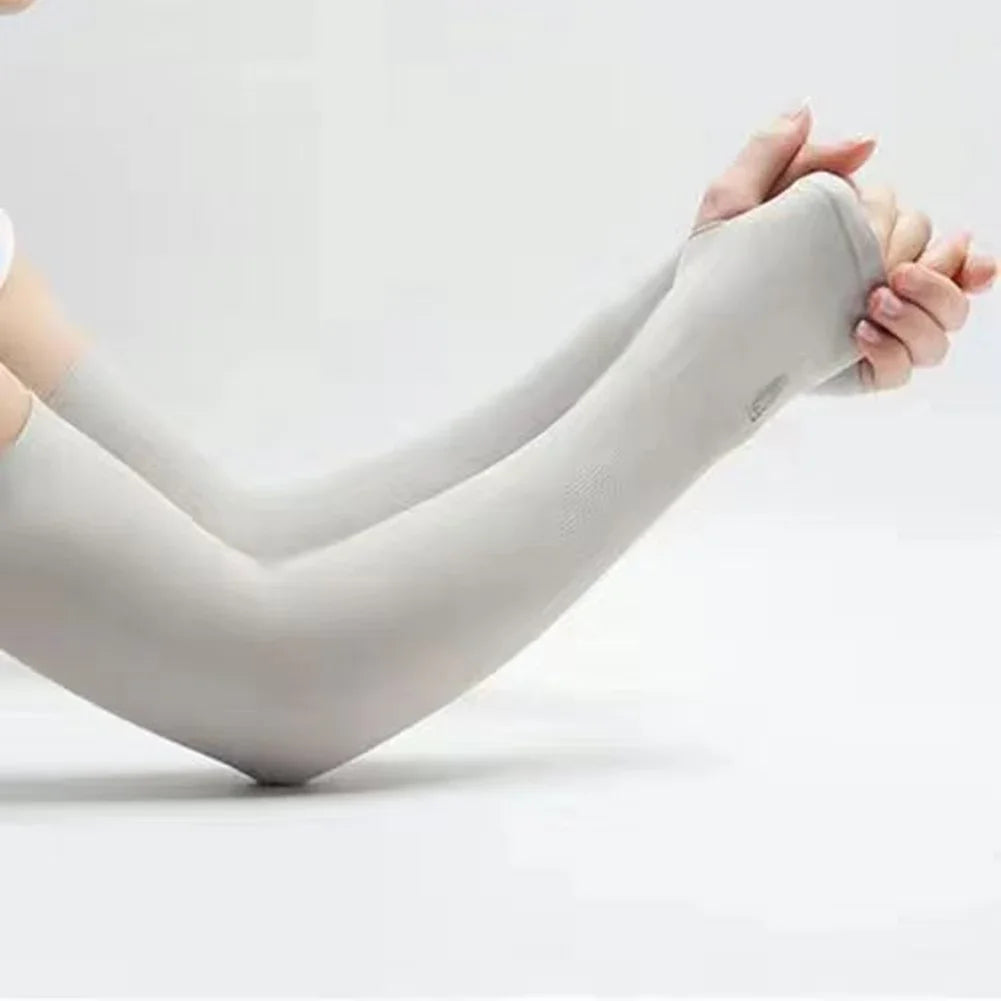 1 Pair Unisex Summer Finger Sleeve Ice Cool Wearing  Summer Outdoor Sunscreen Sleeve Sun Protection Driving Sports Hand Sleeves