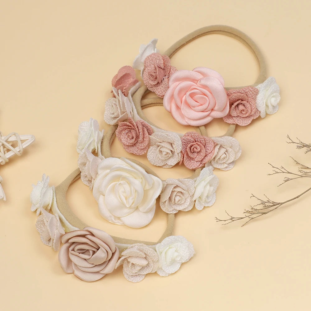 Cute Flower Baby Girl Headband Elastic Nylon Hair Band for Newborn Toddler Headwear Soft Kids Turban Baby Hair Accessories Girls