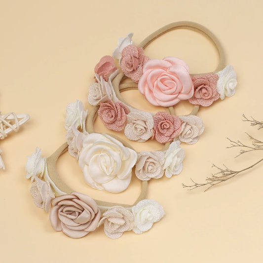 Cute Flower Baby Girl Headband Elastic Nylon Hair Band for Newborn Toddler Headwear Soft Kids Turban Baby Hair Accessories Girls