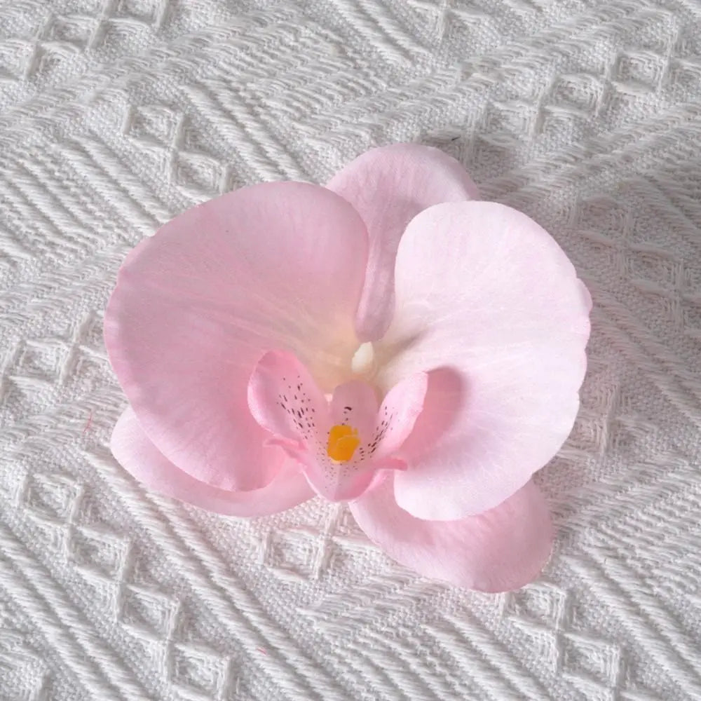 Cute Cloth Flower Hair Clip Pearl Korean Style Orchid Flower Hairpin Female Hair Accessories Duckbill Clip Girl Hair Clip Summer