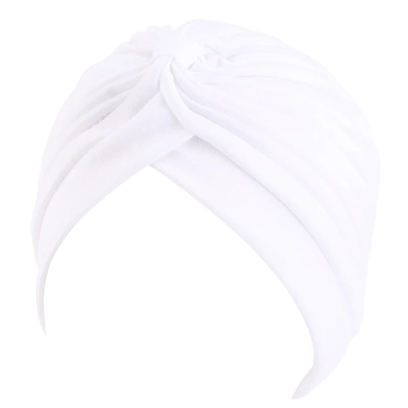 New Knotted Ruffle Turban Ladies Soft Headscarf Casual Streetwear Female Muslim Hijab Indian Hats Cancer Chemo Cap Turbante