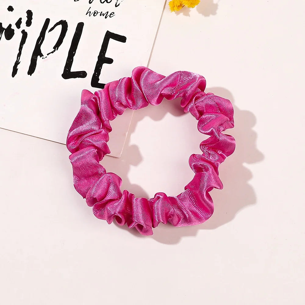 1PC Silk Satin Scrunchies Women Solid Color Hair Rope Elegant Ponytail Holder Rubber Band Elastic Hairband Hair Accessories