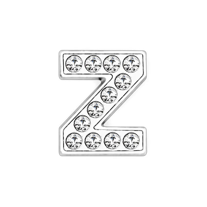 1pcs 8mm Slide Letters Charms Alphabet A-Z Alloy Rhinestone Fit DIY Wristband Bracelet Pet Collar Jewelry Making Women Kids Gift