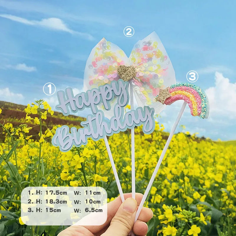 Cake Toppers Perfume Lipstick Makeup brush DIY Cupcake Topper Women Cake Flags Kids Girl Happy Birthday Bride Party Baking Decor
