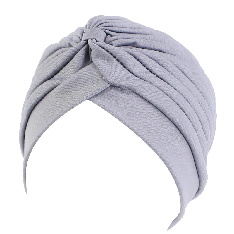 New Knotted Ruffle Turban Ladies Soft Headscarf Casual Streetwear Female Muslim Hijab Indian Hats Cancer Chemo Cap Turbante