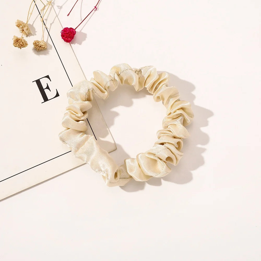 1PC Silk Satin Scrunchies Women Solid Color Hair Rope Elegant Ponytail Holder Rubber Band Elastic Hairband Hair Accessories