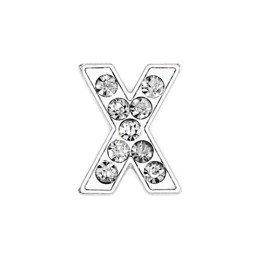 1pcs 8mm Slide Letters Charms Alphabet A-Z Alloy Rhinestone Fit DIY Wristband Bracelet Pet Collar Jewelry Making Women Kids Gift