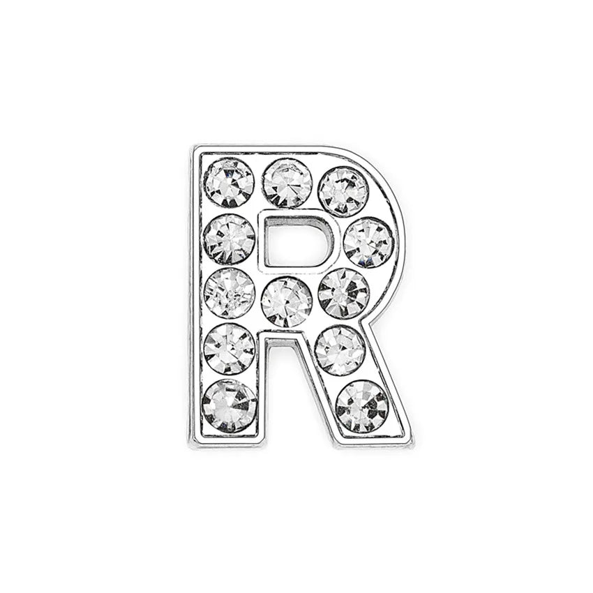 1pcs 8mm Slide Letters Charms Alphabet A-Z Alloy Rhinestone Fit DIY Wristband Bracelet Pet Collar Jewelry Making Women Kids Gift