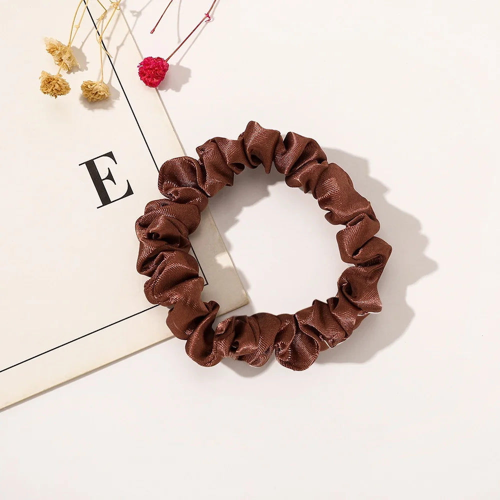 1PC Silk Satin Scrunchies Women Solid Color Hair Rope Elegant Ponytail Holder Rubber Band Elastic Hairband Hair Accessories
