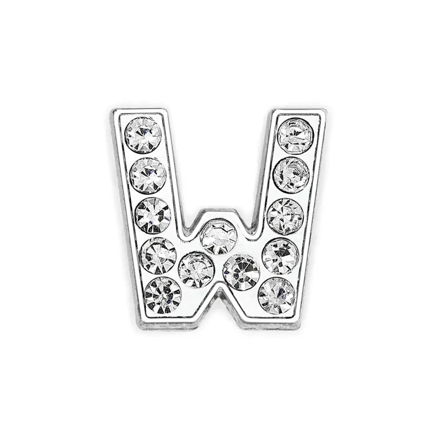 1pcs 8mm Slide Letters Charms Alphabet A-Z Alloy Rhinestone Fit DIY Wristband Bracelet Pet Collar Jewelry Making Women Kids Gift