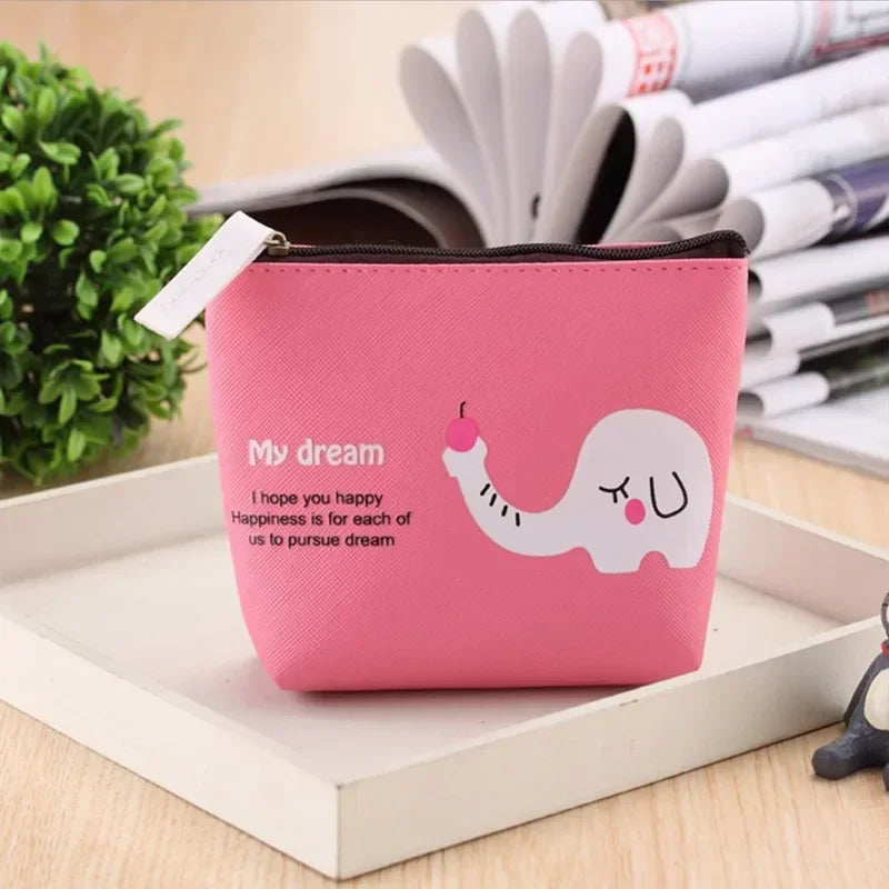 Cartoon Print Mini Portable Bags Fashion Coin Purse Card Holder Wallet Key Pouch Make up Cartoon Bag Kawaii Girls Cute Wallet