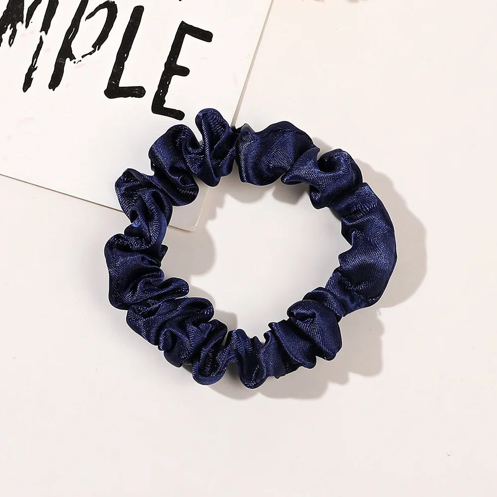 1PC Silk Satin Scrunchies Women Solid Color Hair Rope Elegant Ponytail Holder Rubber Band Elastic Hairband Hair Accessories