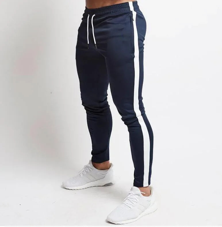 Men Long Pants Pencil Pant Casual Elastic Waist Lace Up Simple Slim Fit Splice Regular Autumn Winter 2024 Straight Trousers