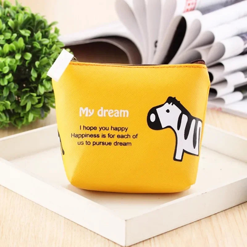 Cartoon Print Mini Portable Bags Fashion Coin Purse Card Holder Wallet Key Pouch Make up Cartoon Bag Kawaii Girls Cute Wallet