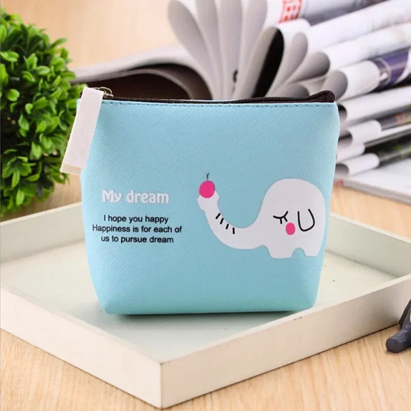 Cartoon Print Mini Portable Bags Fashion Coin Purse Card Holder Wallet Key Pouch Make up Cartoon Bag Kawaii Girls Cute Wallet