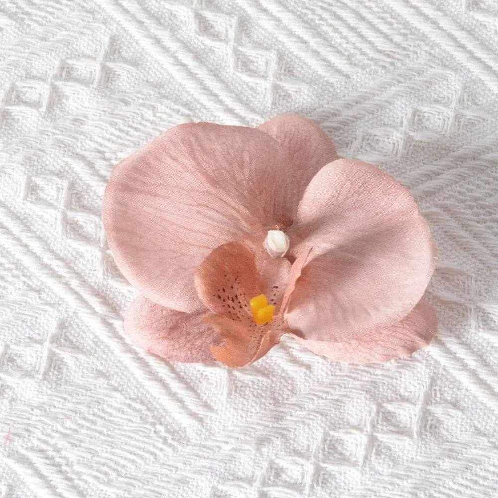 Cute Cloth Flower Hair Clip Pearl Korean Style Orchid Flower Hairpin Female Hair Accessories Duckbill Clip Girl Hair Clip Summer