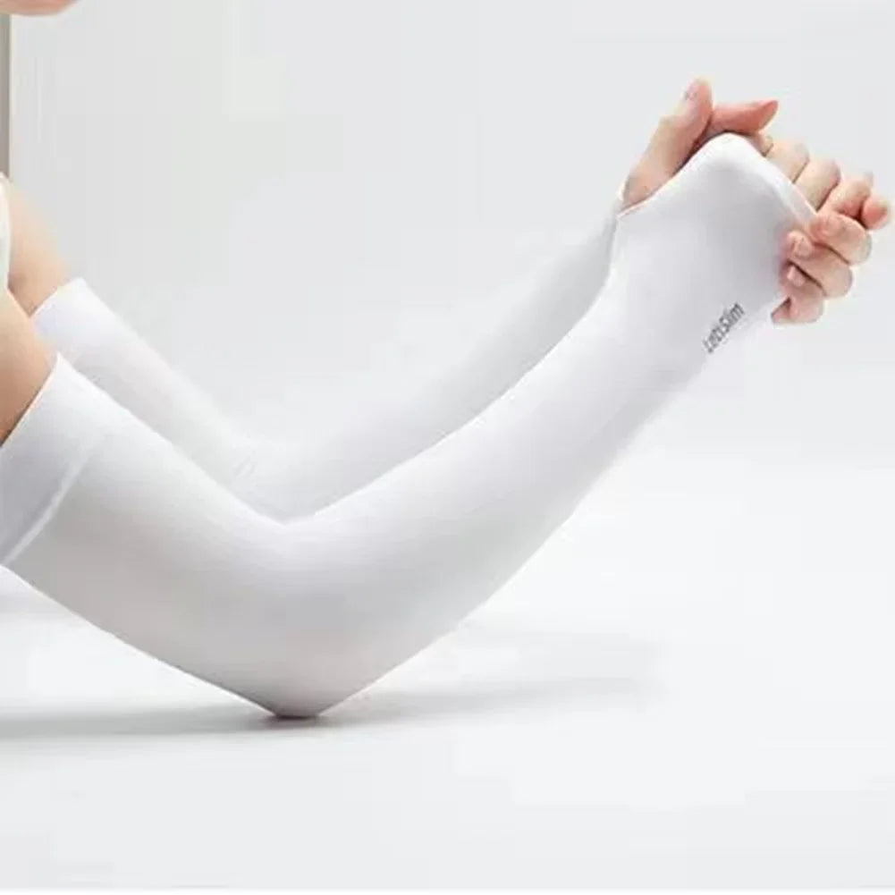 1 Pair Unisex Summer Finger Sleeve Ice Cool Wearing  Summer Outdoor Sunscreen Sleeve Sun Protection Driving Sports Hand Sleeves