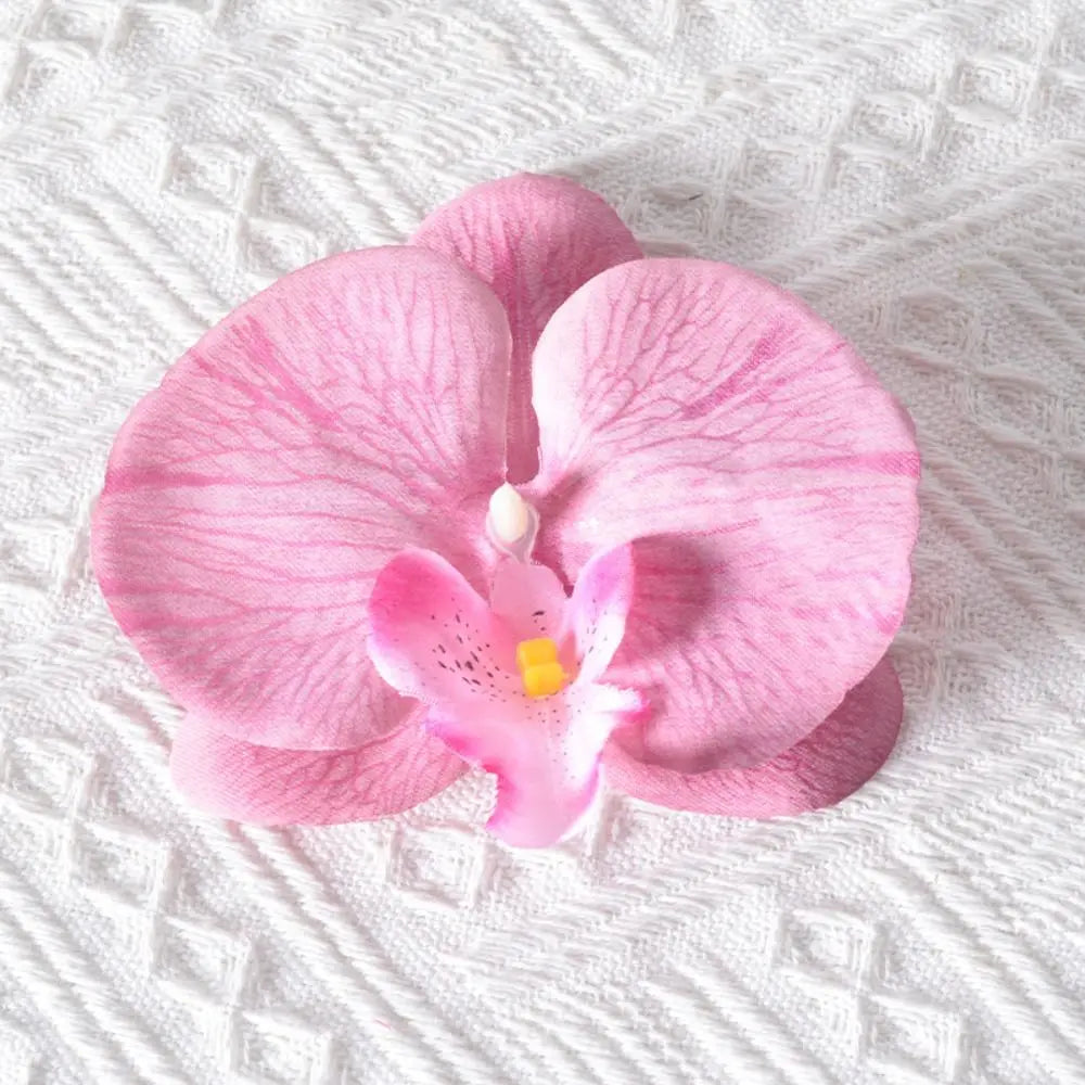 Cute Cloth Flower Hair Clip Pearl Korean Style Orchid Flower Hairpin Female Hair Accessories Duckbill Clip Girl Hair Clip Summer