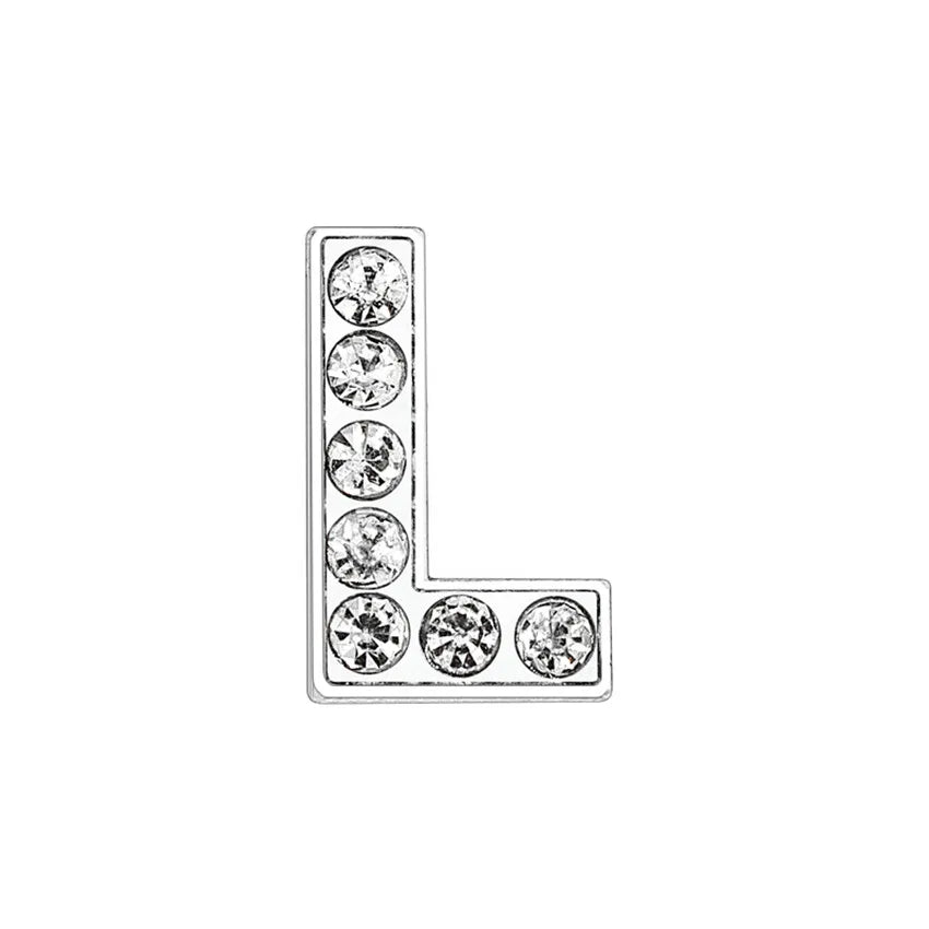 1pcs 8mm Slide Letters Charms Alphabet A-Z Alloy Rhinestone Fit DIY Wristband Bracelet Pet Collar Jewelry Making Women Kids Gift